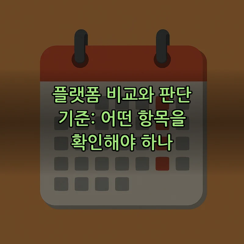 플랫폼 비교와 판단 기준: 어떤 항목을 확인해야 하나