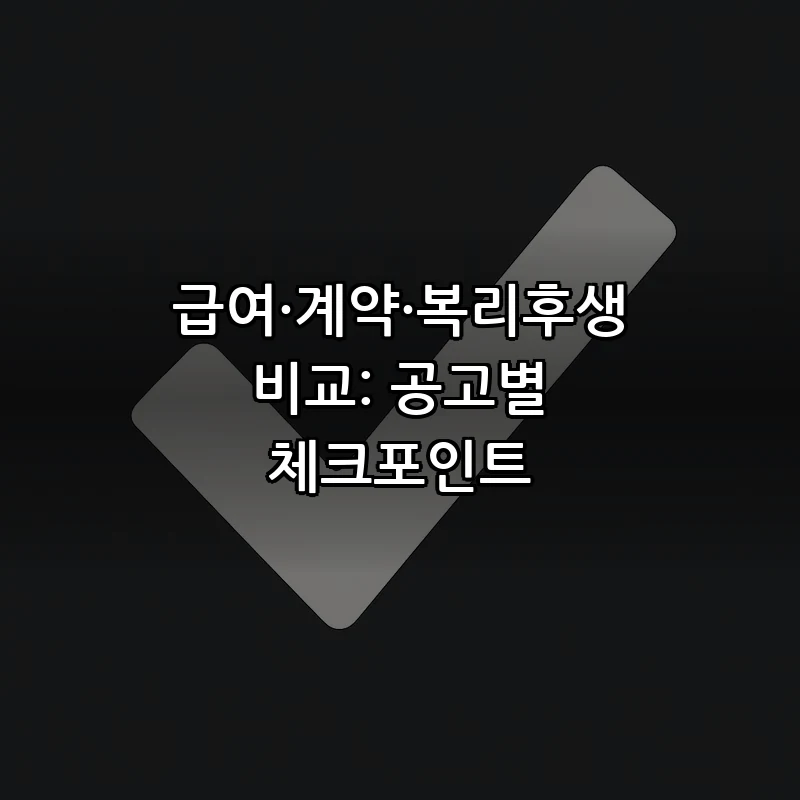 급여·계약·복리후생 비교: 공고별 체크포인트
