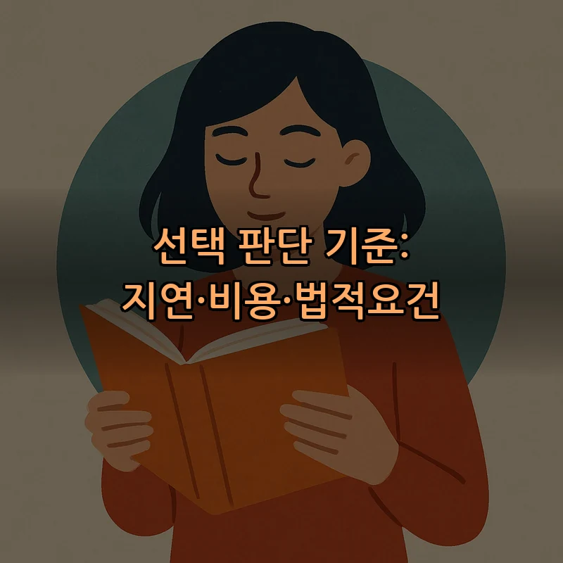 선택 판단 기준: 지연·비용·법적요건