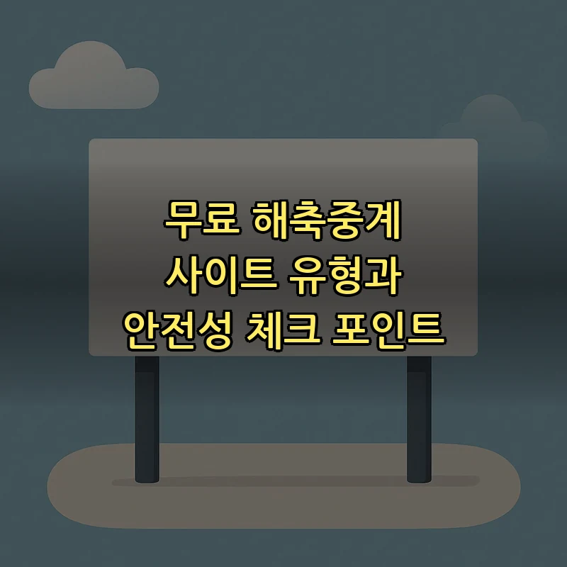 무료 해축중계 사이트 유형과 안전성 체크 포인트
