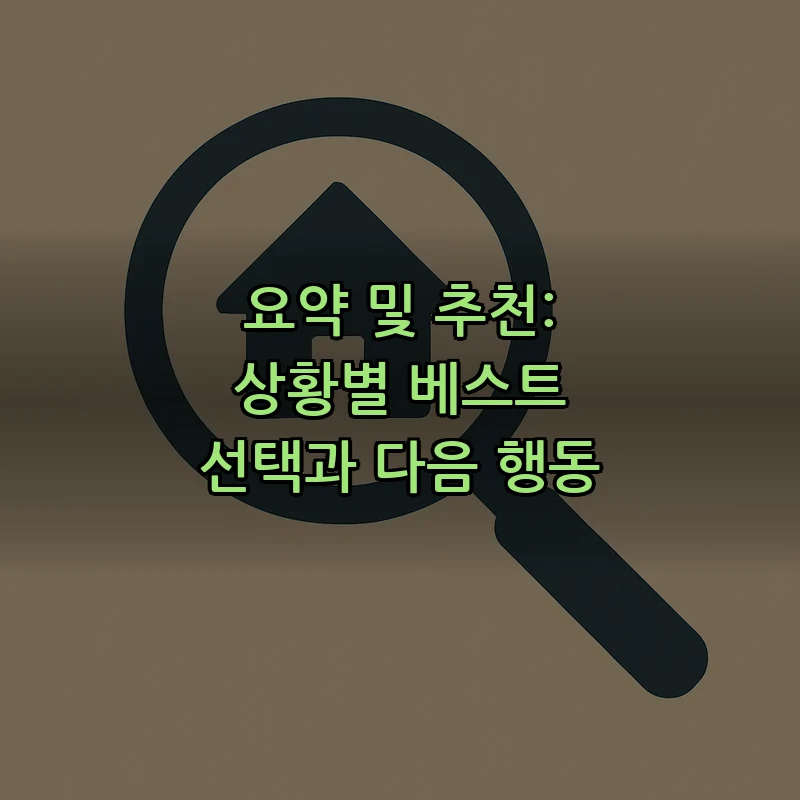 요약 및 추천: 상황별 베스트 선택과 다음 행동