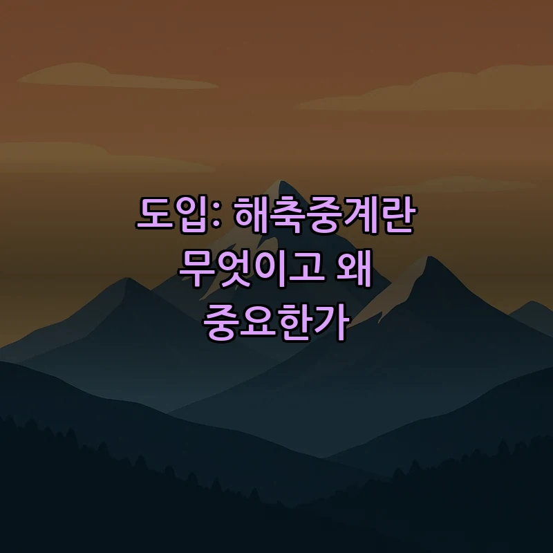 도입: 해축중계란 무엇이고 왜 중요한가