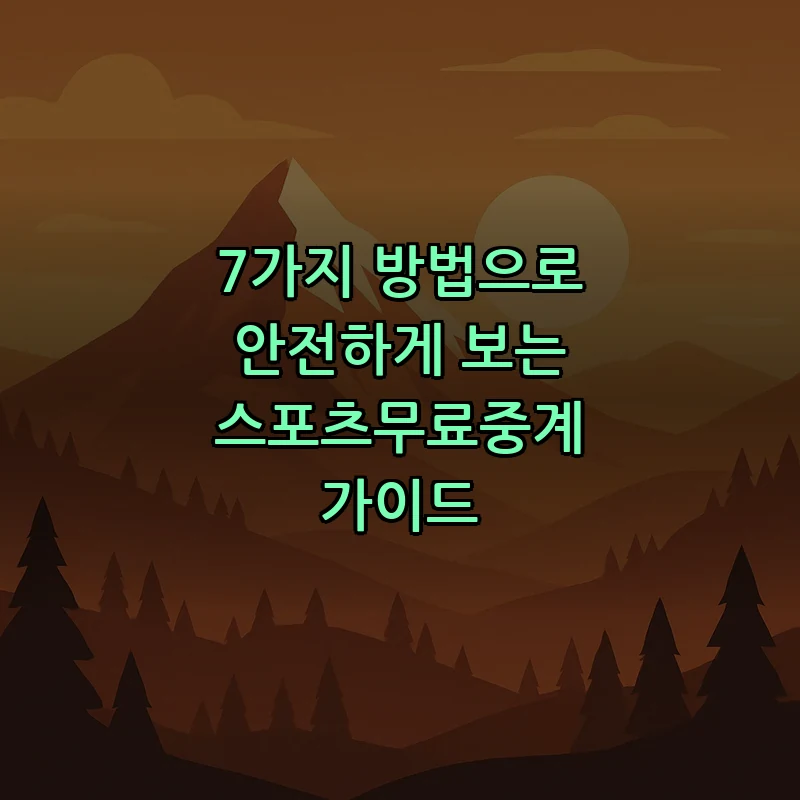 7가지 방법으로 안전하게 보는 스포츠무료중계 가이드 커버 이미지