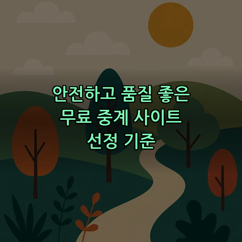안전하고 품질 좋은 무료 중계 사이트 선정 기준