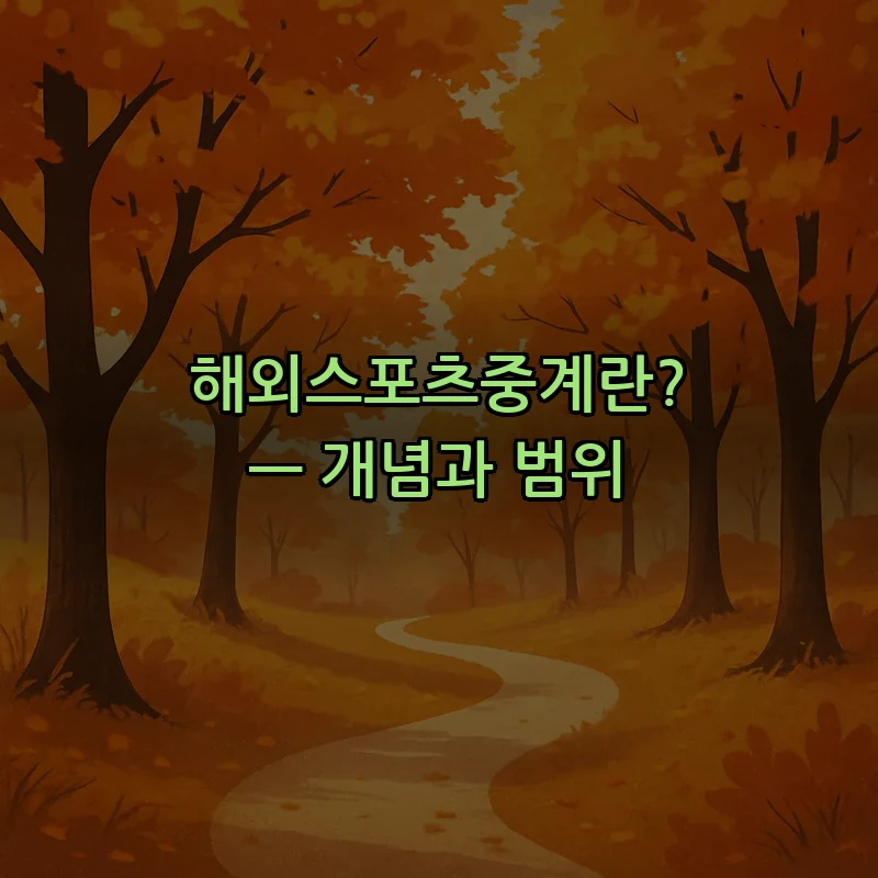해외스포츠중계란? — 개념과 범위