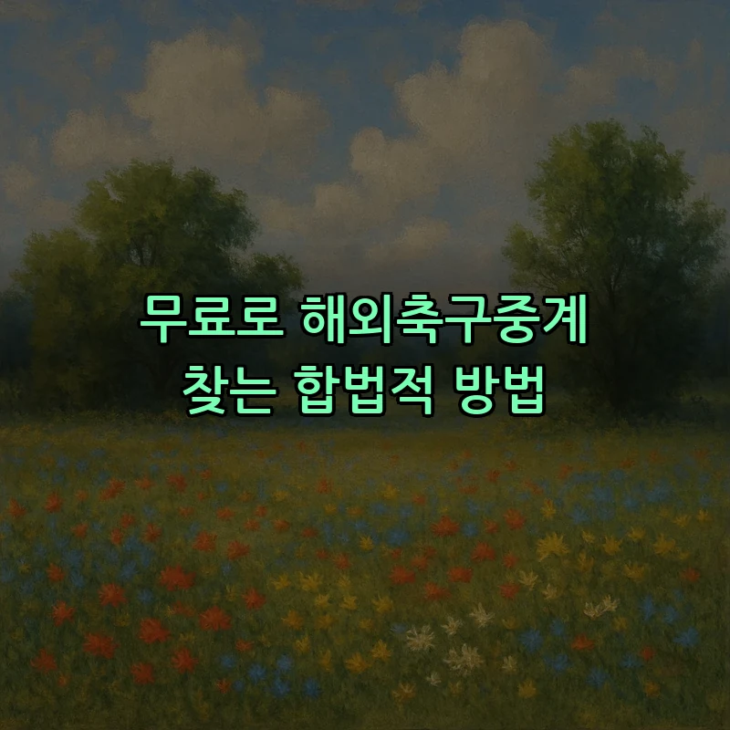 무료로 해외축구중계 찾는 합법적 방법