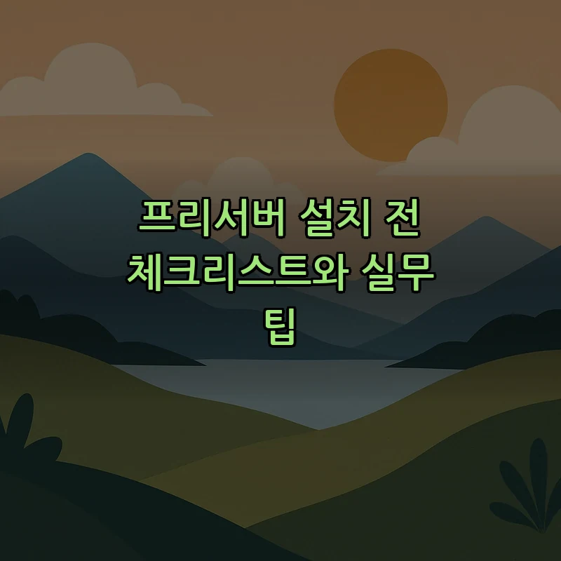 프리서버 설치 전 체크리스트와 실무 팁