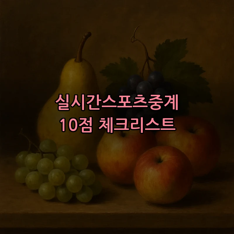 실시간스포츠중계 10점 체크리스트