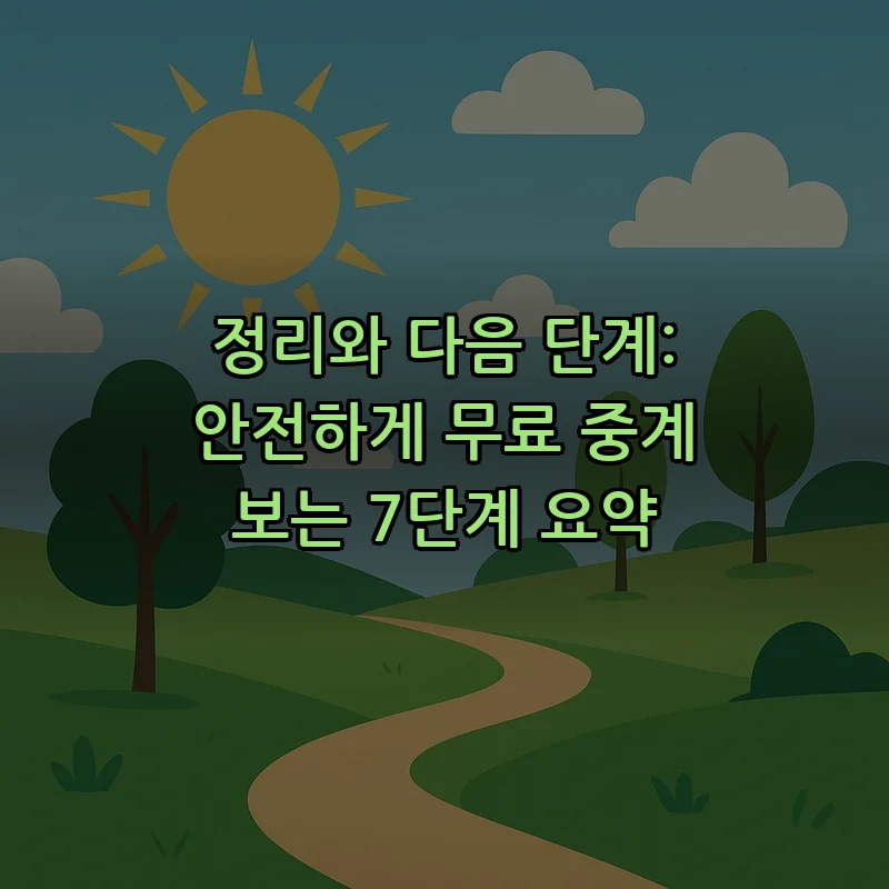 정리와 다음 단계: 안전하게 무료 중계 보는 7단계 요약
