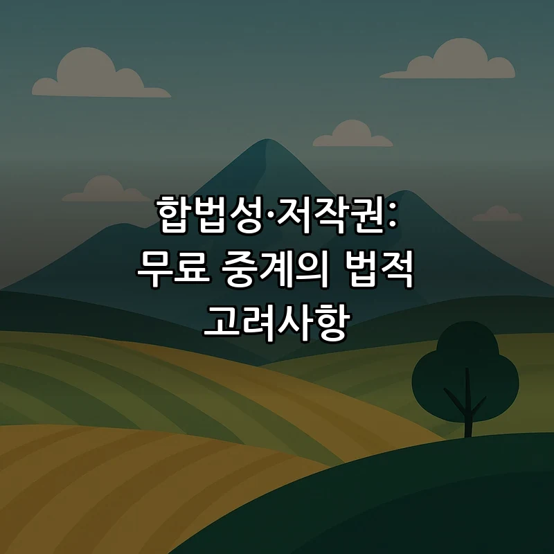 합법성·저작권: 무료 중계의 법적 고려사항