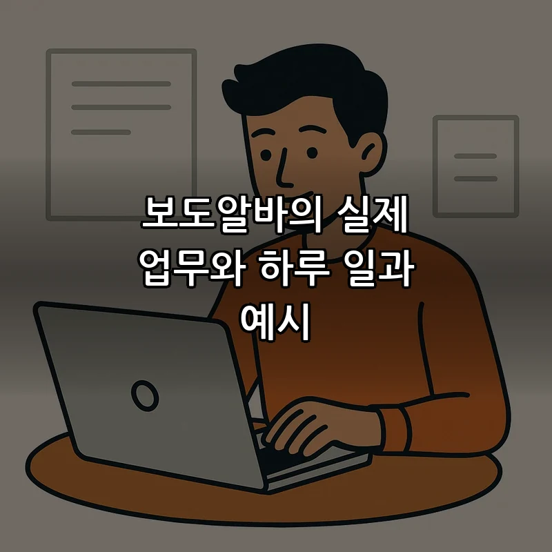 보도알바의 실제 업무와 하루 일과 예시