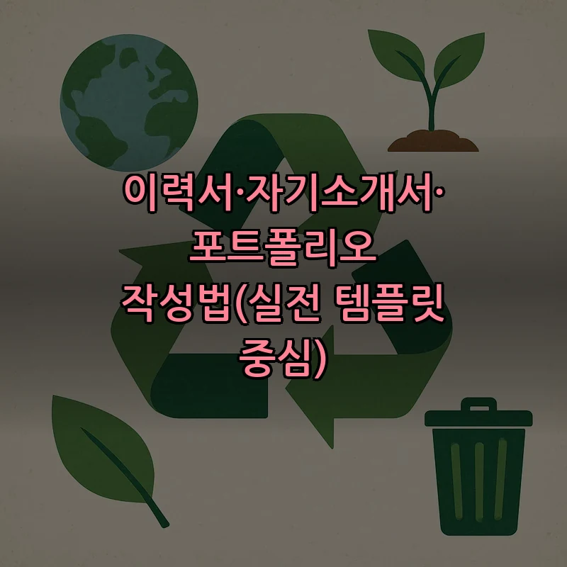 이력서·자기소개서·포트폴리오 작성법(실전 템플릿 중심)