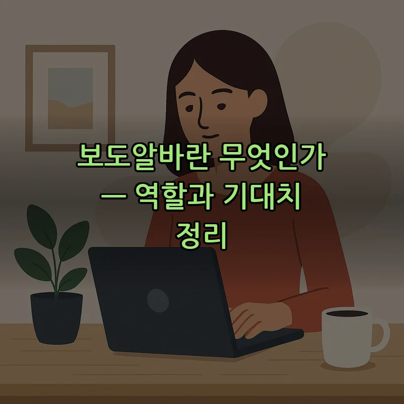 보도알바란 무엇인가 — 역할과 기대치 정리