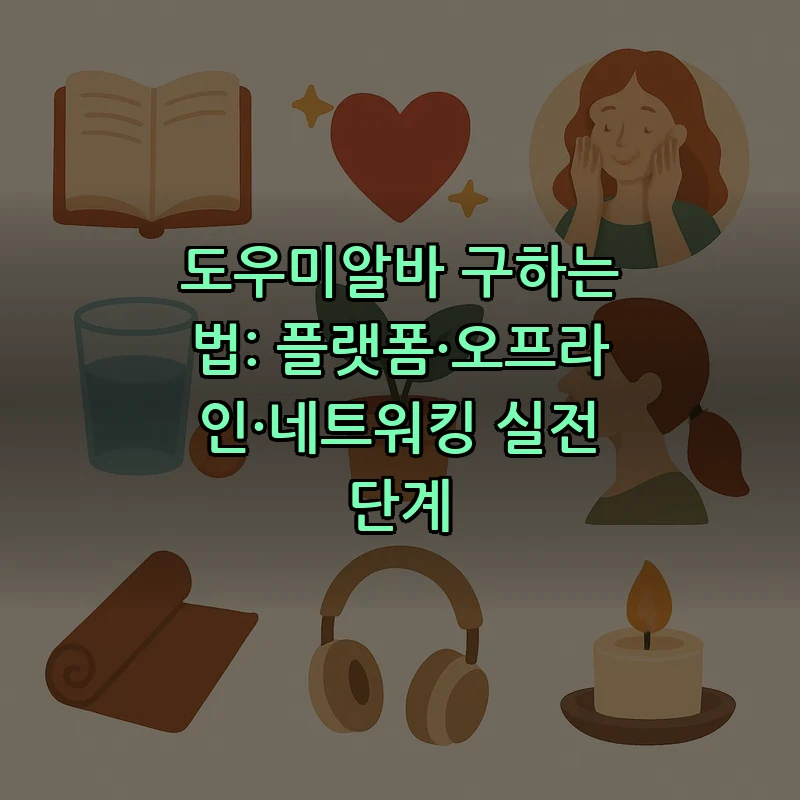 도우미알바 구하는 법: 플랫폼·오프라인·네트워킹 실전 단계