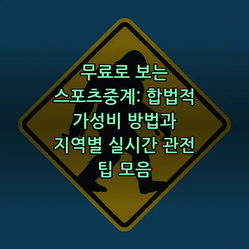 합법적 스포츠중계: 무료로 시청하는 5가지 방법