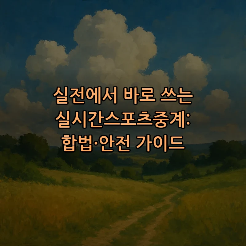 실시간스포츠중계: 안전하게 즐기는 법 (2025)