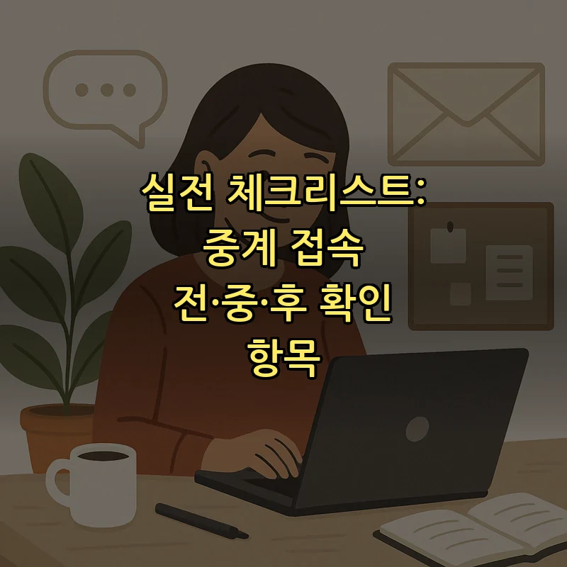 실전 체크리스트: 중계 접속 전·중·후 확인 항목