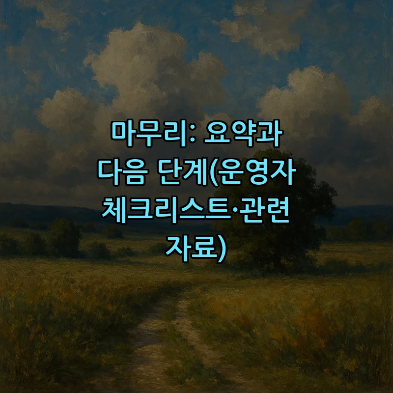 마무리: 요약과 다음 단계(운영자 체크리스트·관련 자료)