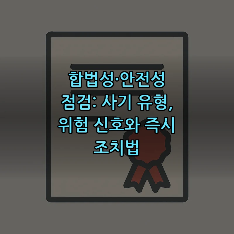 합법성·안전성 점검: 사기 유형, 위험 신호와 즉시 조치법