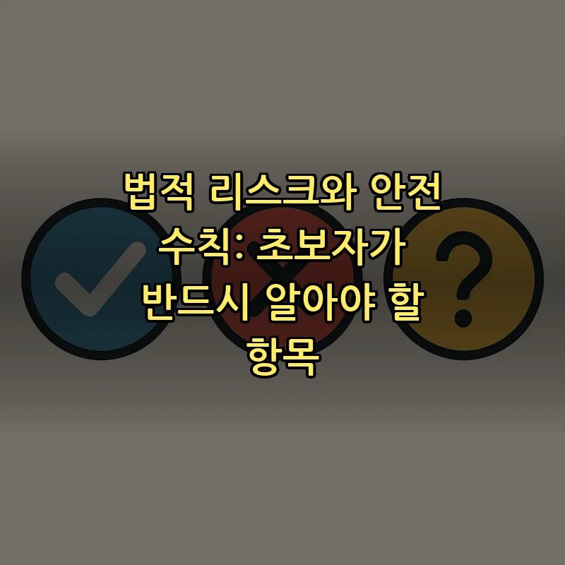 법적 리스크와 안전 수칙: 초보자가 반드시 알아야 할 항목