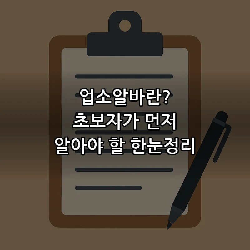 업소알바란? 초보자가 먼저 알아야 할 한눈정리