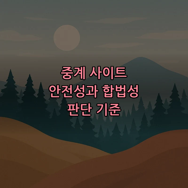 중계 사이트 안전성과 합법성 판단 기준