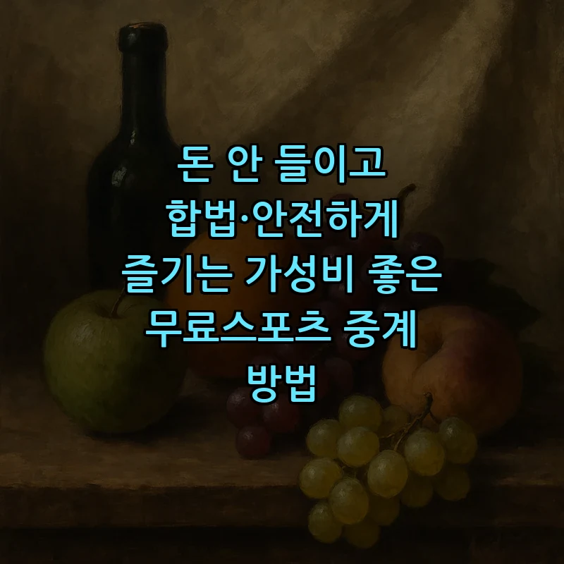 합법적 무료 스포츠 중계 방법과 안전한 이용법