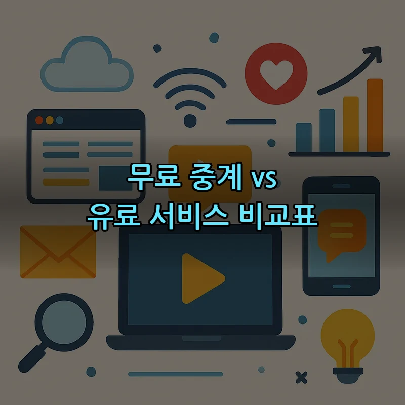 무료 중계 vs 유료 서비스 비교표