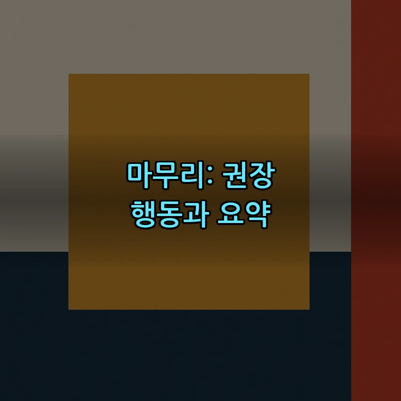 마무리: 권장 행동과 요약