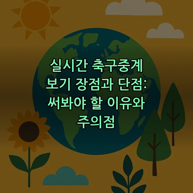 축구중계의 모든 것: 장점, 단점 및 합법적 방법