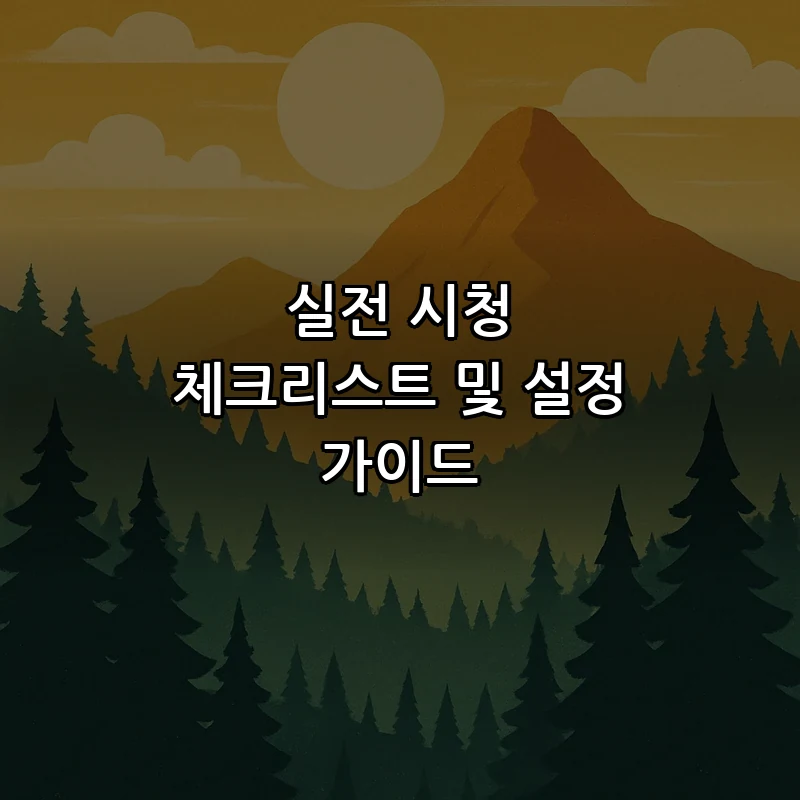 실전 시청 체크리스트 및 설정 가이드