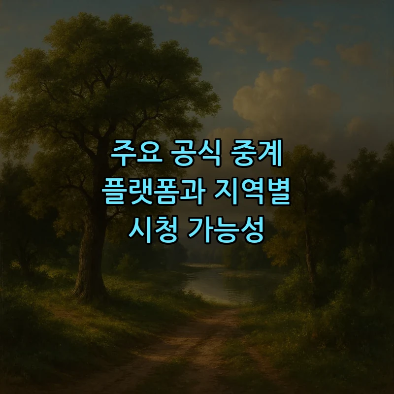 주요 공식 중계 플랫폼과 지역별 시청 가능성