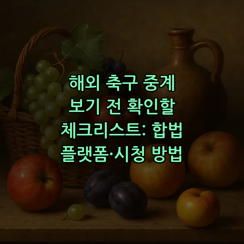 해외 축구 중계, 필수 확인 체크리스트 모음