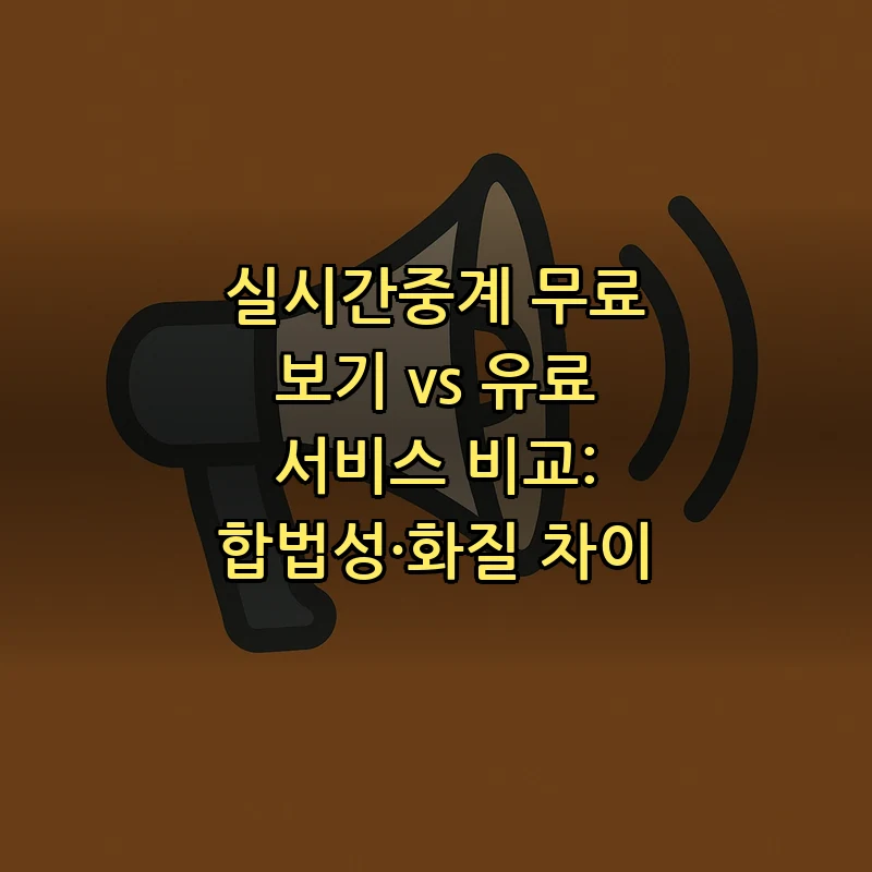 실시간중계 무료 vs 유료 서비스: 안전성과 품질 비교