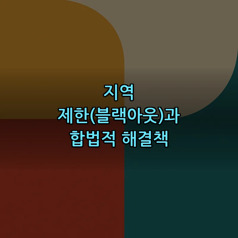 지역 제한(블랙아웃)과 합법적 해결책