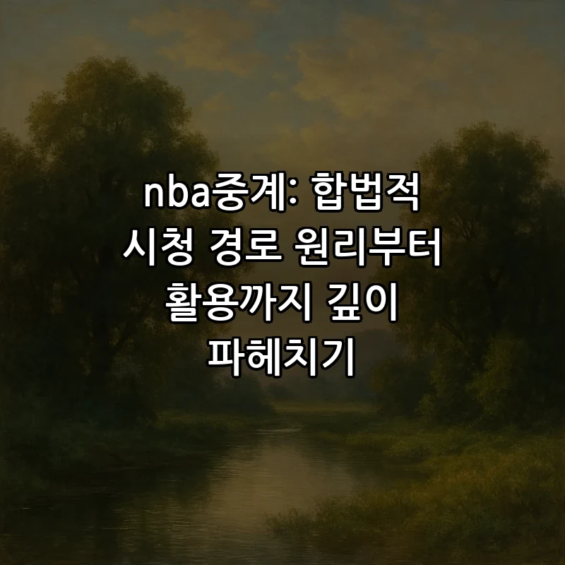 NBA 중계: 합법적 시청 경로 완벽 가이드