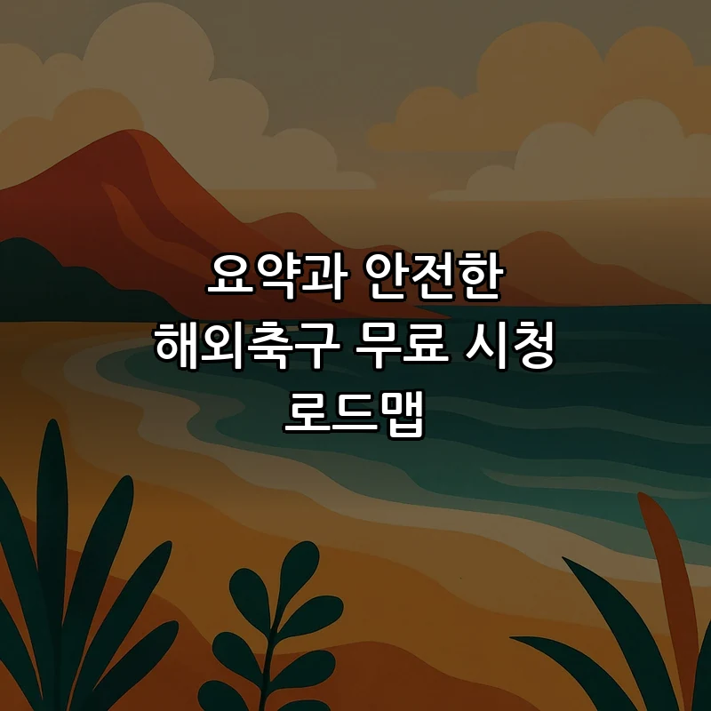 요약과 안전한 해외축구 무료 시청 로드맵