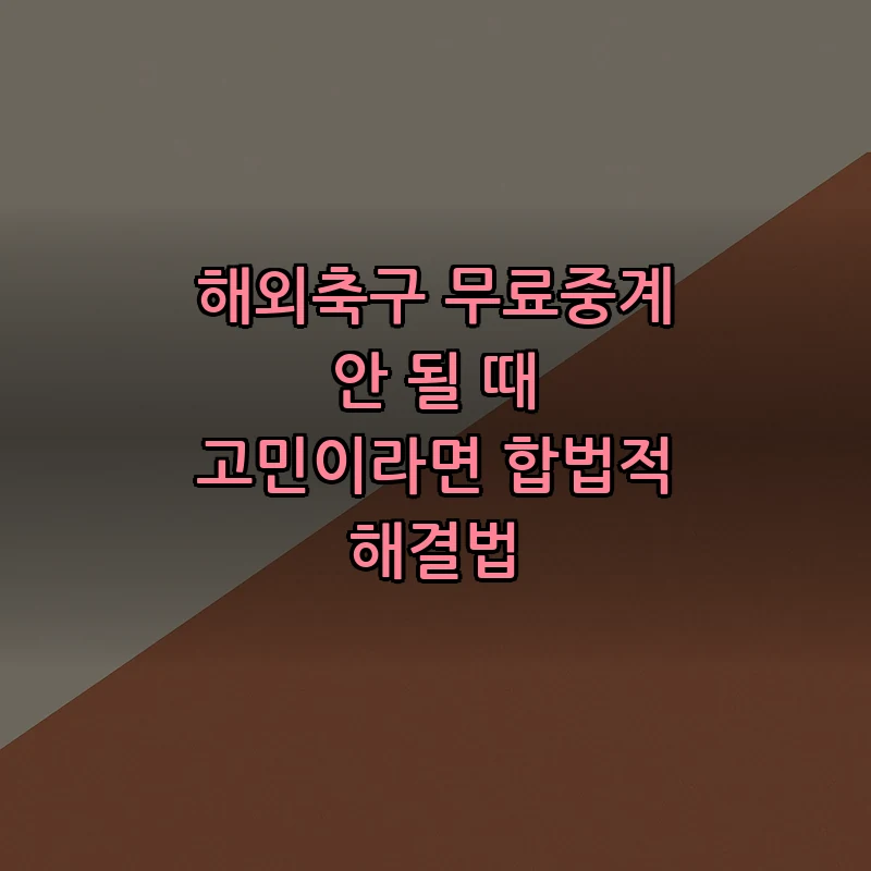 해외축구 무료중계 안전하게 보는 방법