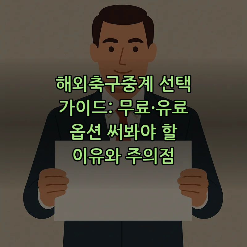 해외축구중계 선택 가이드: 무료와 유료의 올바른 비교