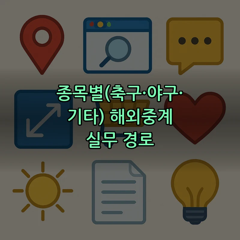 종목별(축구·야구·기타) 해외중계 실무 경로
