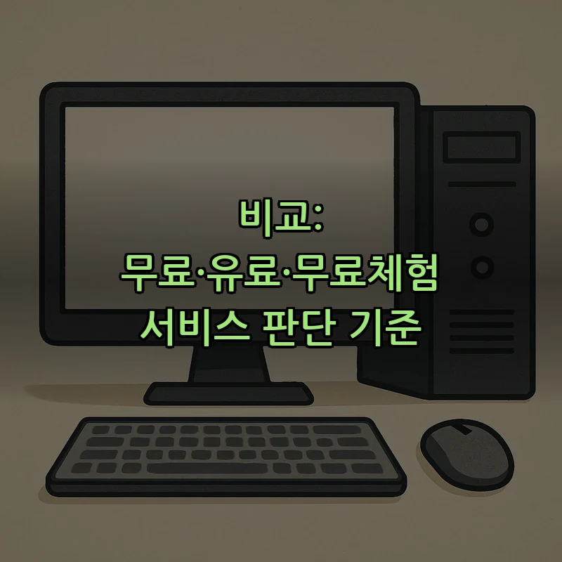 비교: 무료·유료·무료체험 서비스 판단 기준