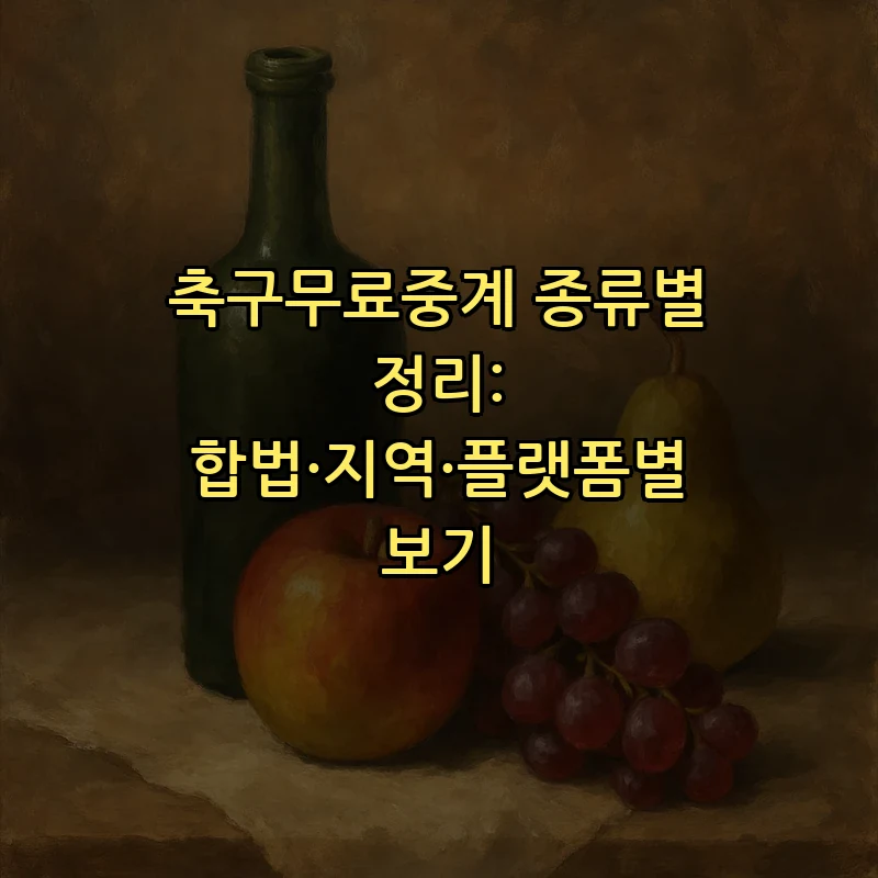축구무료중계 완벽 가이드: 합법·플랫폼·지역별 정리