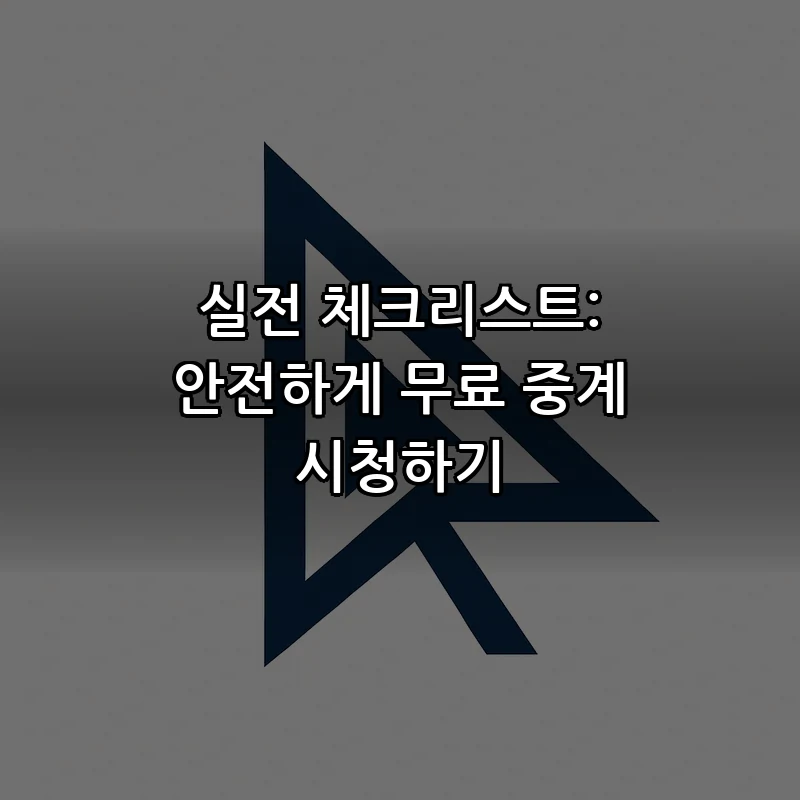 실전 체크리스트: 안전하게 무료 중계 시청하기