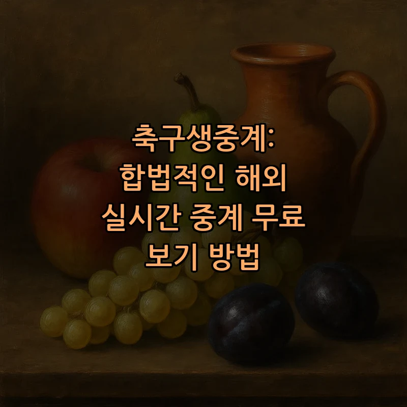 축구 생중계: 합법적인 중계 서비스와 방법