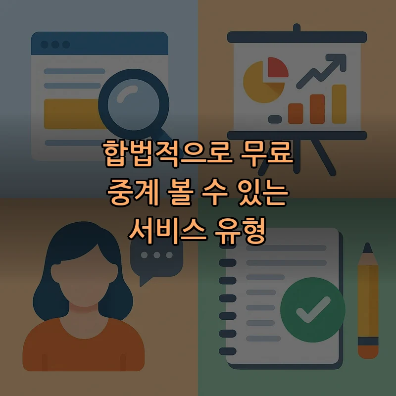합법적으로 무료 중계 볼 수 있는 서비스 유형