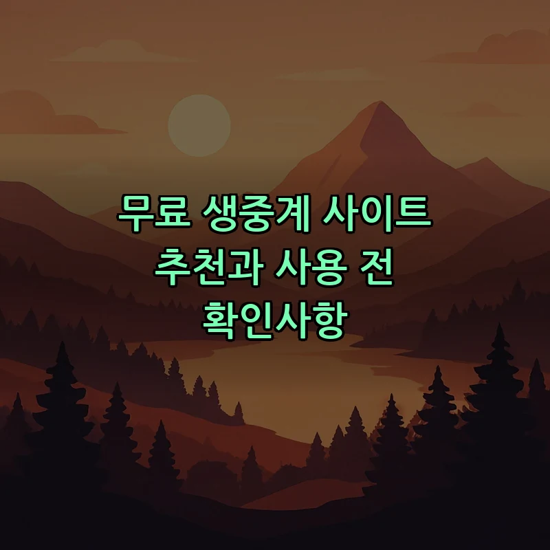 무료 생중계 사이트 추천과 사용 전 확인사항