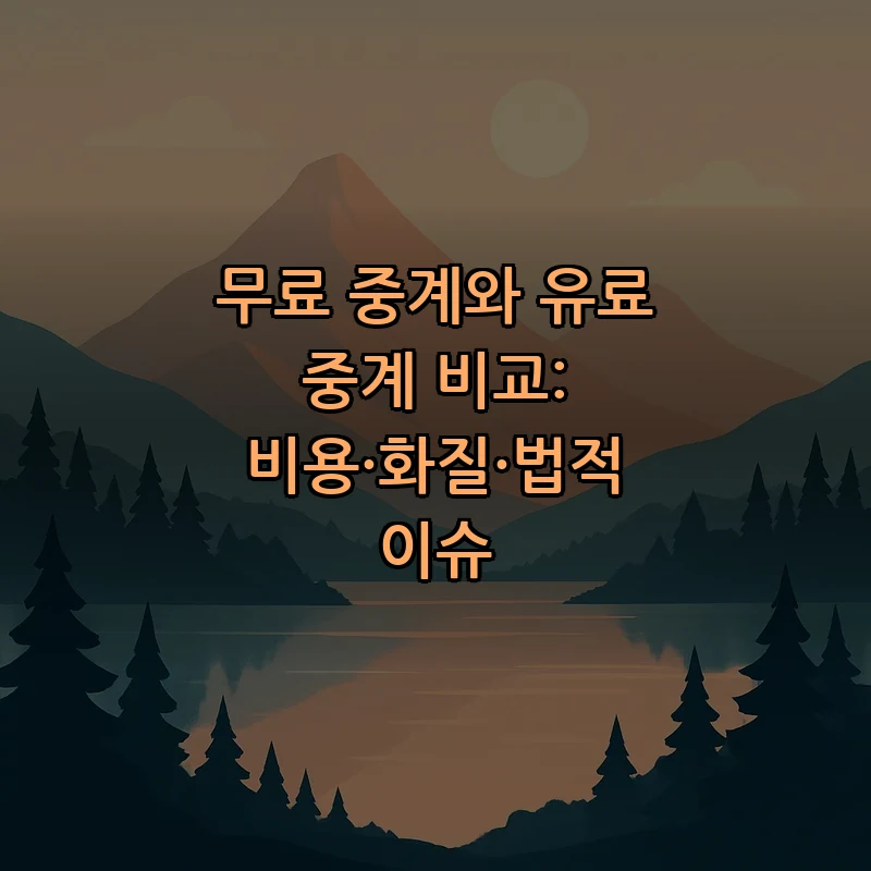 무료 중계와 유료 중계 비교: 비용·화질·법적 이슈