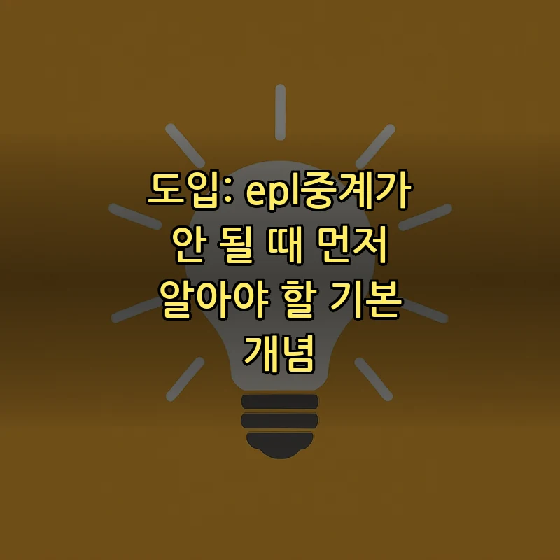 도입: epl중계가 안 될 때 먼저 알아야 할 기본 개념
