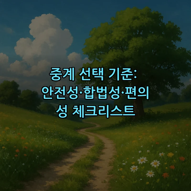 중계 선택 기준: 안전성·합법성·편의성 체크리스트
