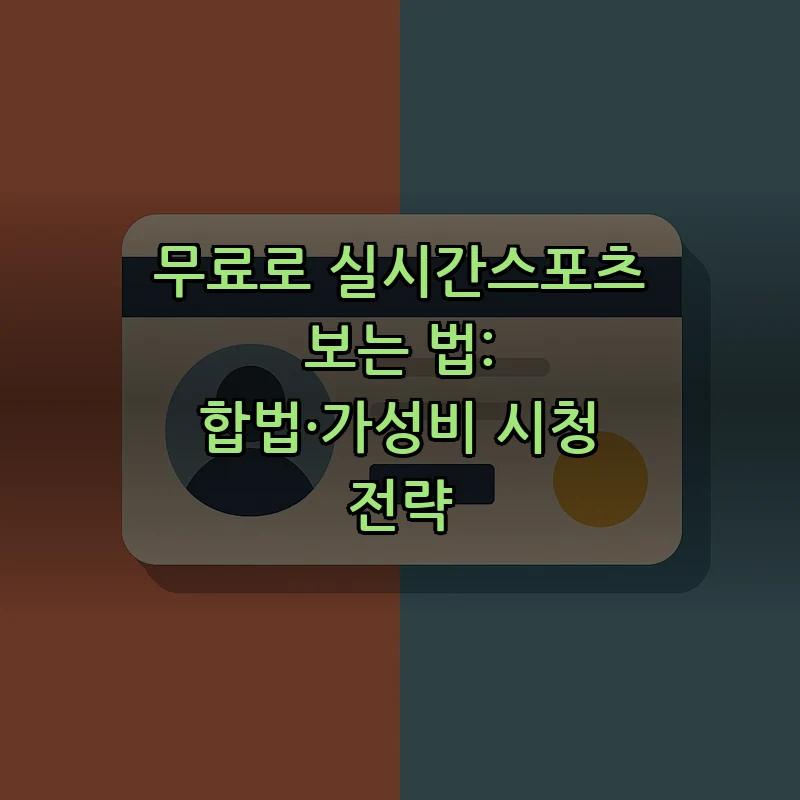 실시간스포츠 시청 방법: 합법적으로 접근하는 법